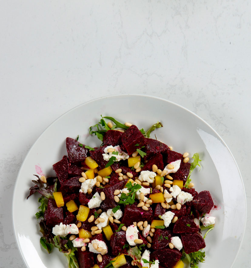 amous Beets, Pine Nuts